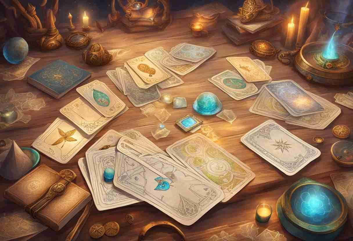 colorless tutor cards spread across a magical table