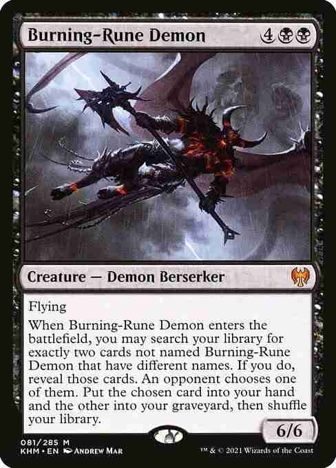 MTG Burning-Rune Demon card
