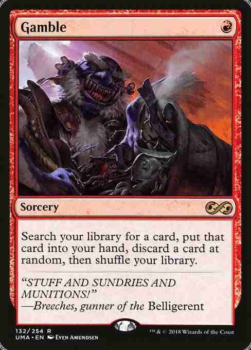 MTG Gamble card, one of the best mono red tutor cards in MTG