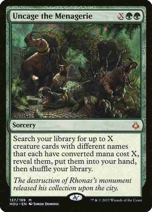MTG Uncage the Menagerie card
