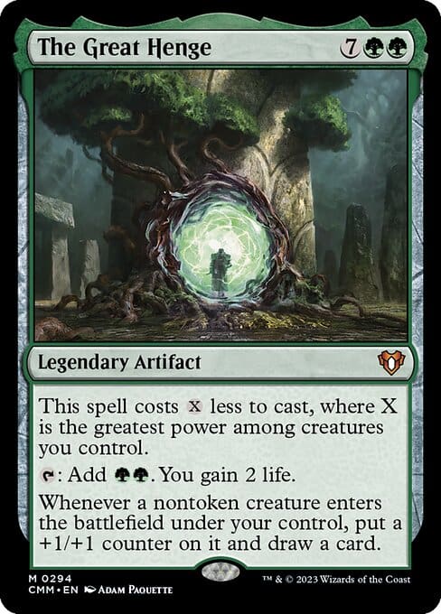 The Great Henge, one of the best MTG draw cards green available