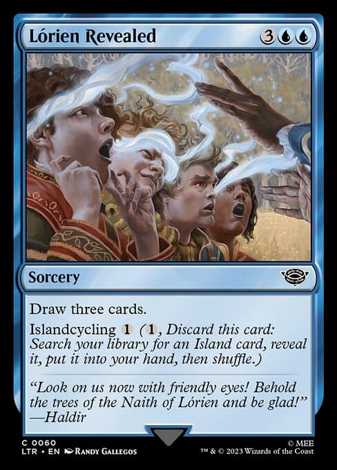 MTG Lorien Revealed blue card draw card from the Lord of the Rings Universes Beyond set