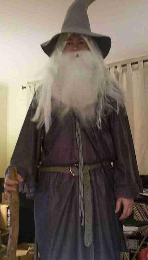 Bryan in costume as Gandalf