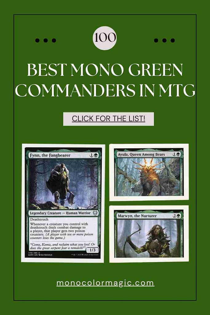 100 Best Mono Green Commanders Pin Version 2