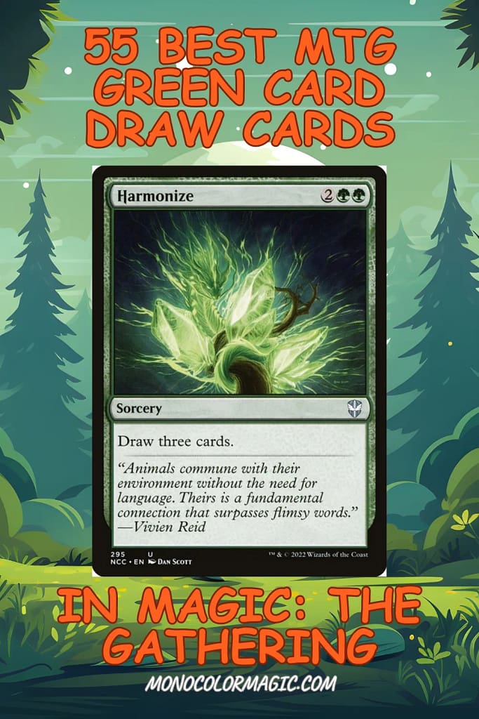 pinterest pin image for 55 best mtg green draw cards, Harmonize card